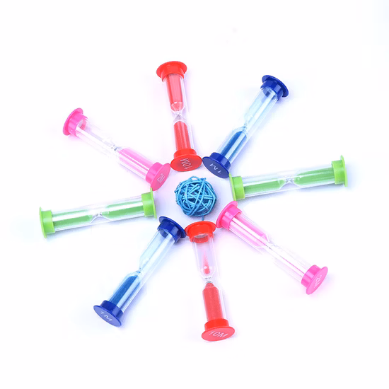 Sand Timer 6 PCS Colorful Hourglass Sandglass Sand Clock Timers Hourglasses for Brushing Children′s Teeth Cooking Game School Office