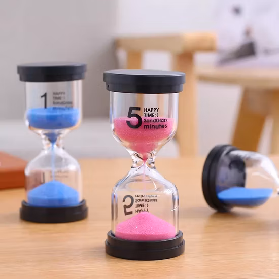 Decoration Gift Clear Glass Sand Timer, 6 PCS Set of Hourglass