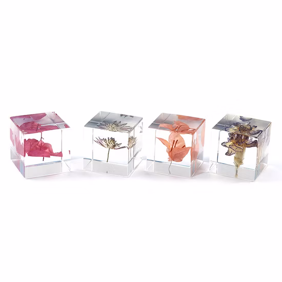 Cube Transparent Acrylic Crystal Specimen Magnifier Reading Magnifying Glass Paperweights